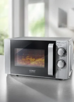 Best CASO Leistungsstarke Mikrowelle mit Grill SCHWARZ-SILBER