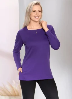 Online BADER Charmantes Sweatshirt mit Blende in 2 Farben LILA