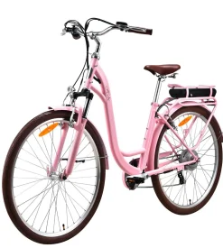 Hot BADER City-E-Bike mit Tiefeinstieg ROSA