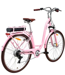 Hot BADER City-E-Bike mit Tiefeinstieg ROSA