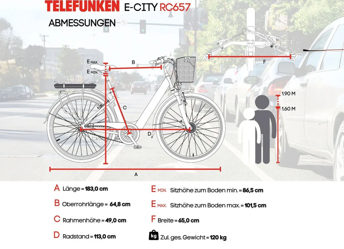 Best TELEFUNKEN City-E-Bike RC667 von WEISS