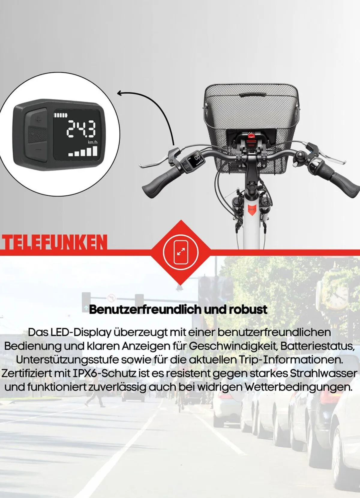 Best TELEFUNKEN City-E-Bike RC667 von WEISS