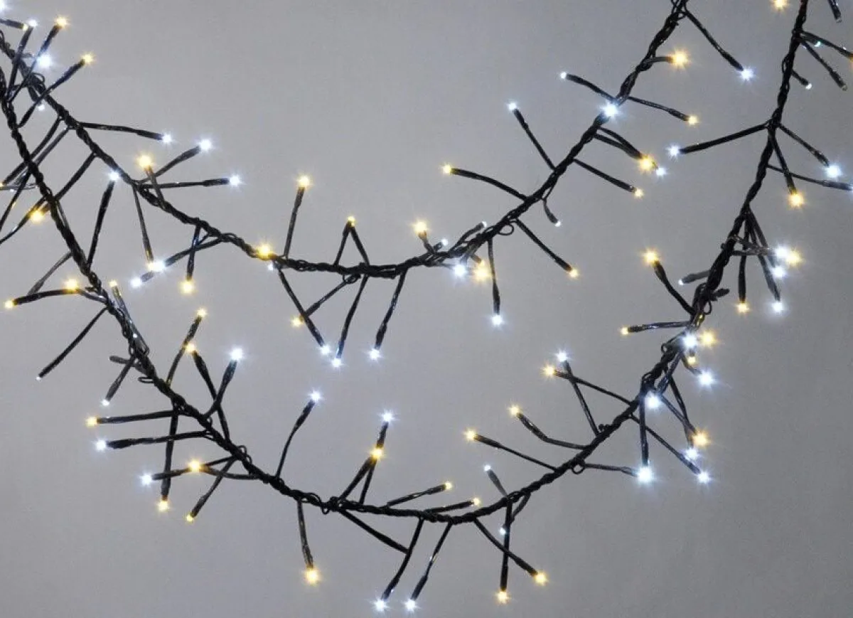 New BADER Cluster-LED-Lichterkette mit digitalem Outdoor-Trafo KRISTALL-EFFEKT