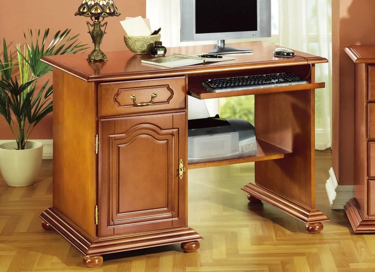 Hot BADER Computer-Schreibtisch mit Echtholfurnier KIRSCHBAUM