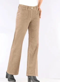Online BADER Cordhose mit weitem Beinverlauf CAMEL