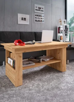 New BADER Couchtisch auch höhenverstell- und ausziehbar EICHE