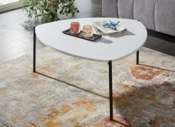BADER Couchtisch im Loft-Design mit Metallgestell WEISS