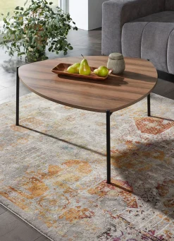Clearance BADER Couchtisch im Loft-Design mit Metallgestell NUSSBAUM
