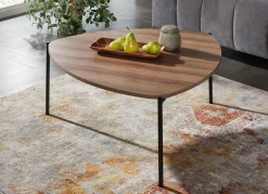 Clearance BADER Couchtisch im Loft-Design mit Metallgestell NUSSBAUM