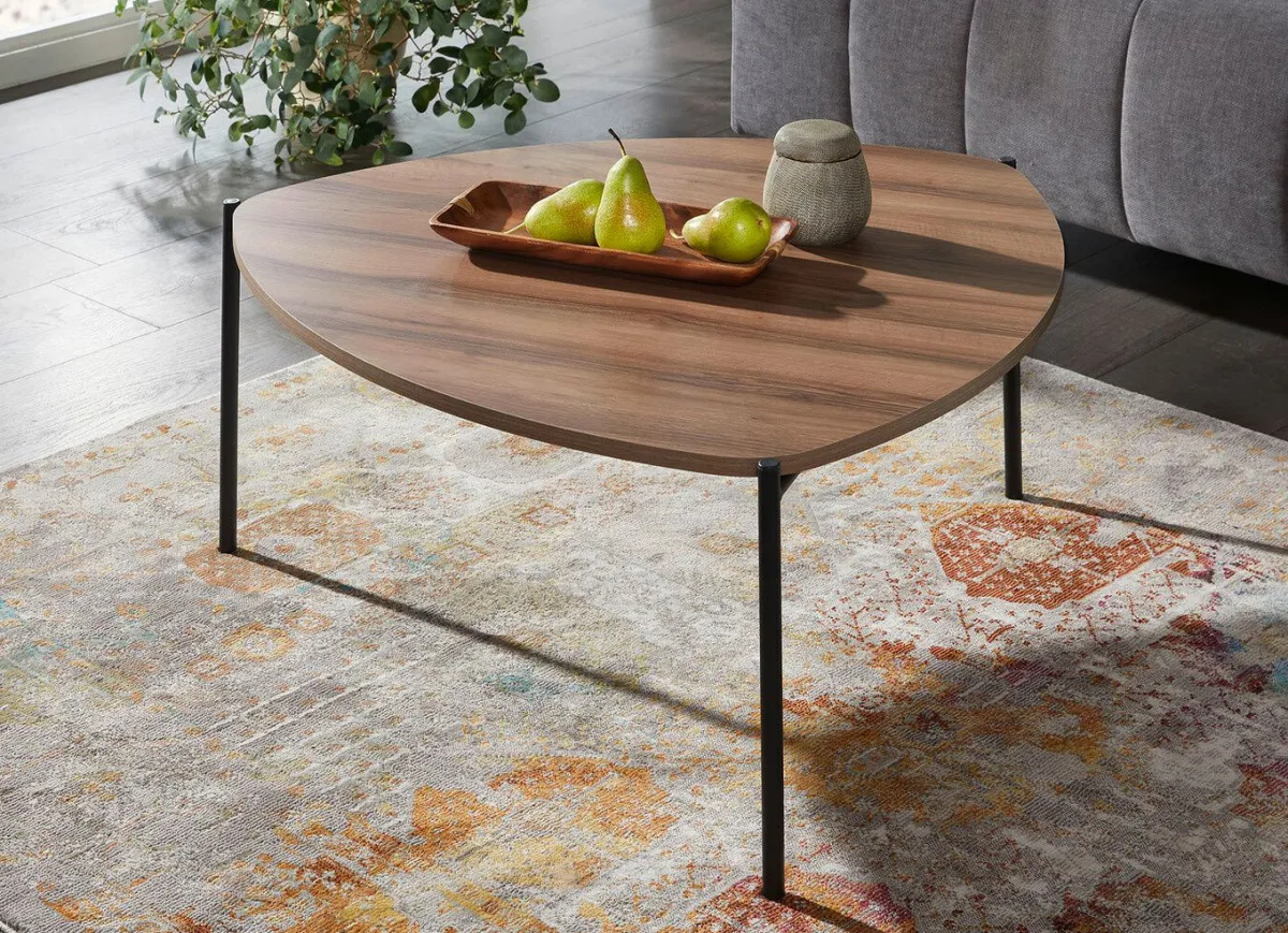 Clearance BADER Couchtisch im Loft-Design mit Metallgestell NUSSBAUM