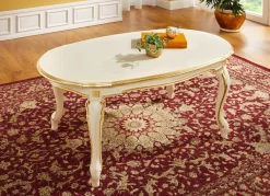 Hot BADER Couchtisch mit geschwungenen Tischbeinen CREME-GOLD