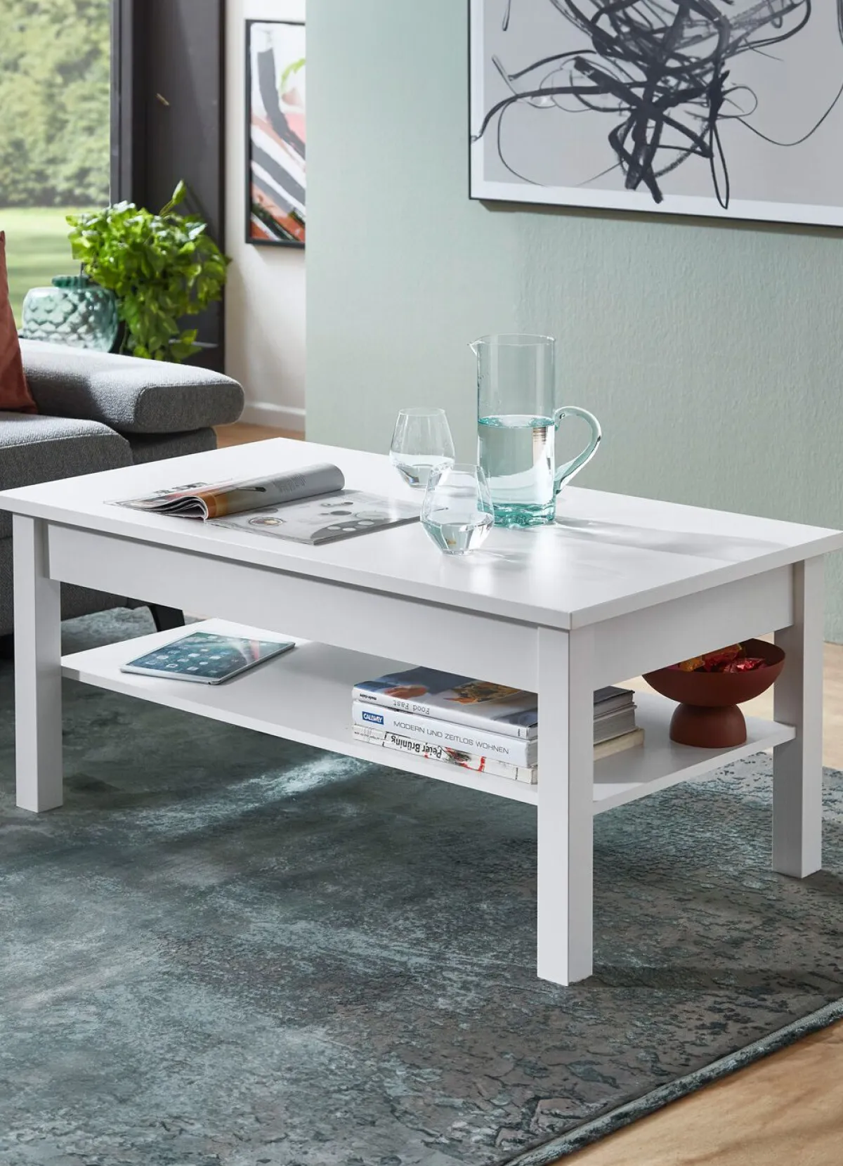 Clearance BADER Couchtisch mit großer Ablagefläche WEISS