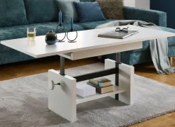 BADER Couchtisch mit Lift-Mechanik WEISS