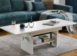 BADER Couchtisch mit Lift-Mechanik WEISS