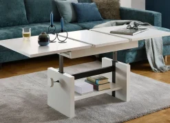 BADER Couchtisch mit Lift-Mechanik WEISS