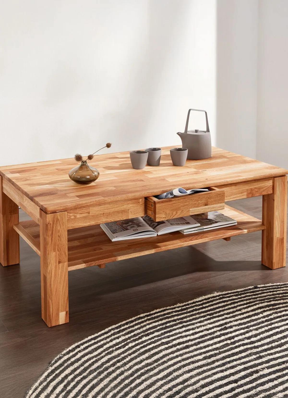 Outlet BADER Couchtisch mit Schublade WILDEICHE