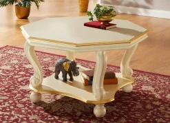 Clearance BADER Couchtisch mit Verzierungen aus echtem Blattgold CREME-GOLD