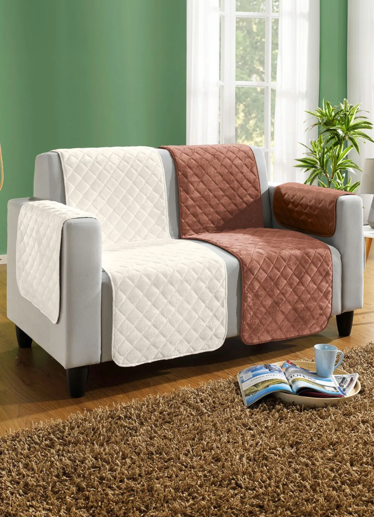 Online BADER Couch- und Sesselschoner mit Anti-Rutsch-Beschichtung BEIGE