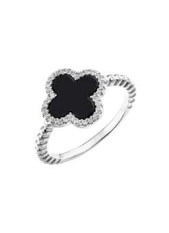 Online BADER Damenring aus Silber mit Onyx und Zirkonia