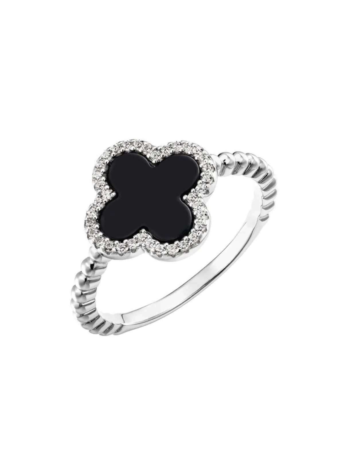 Online BADER Damenring aus Silber mit Onyx und Zirkonia