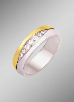 Sale BADER Damenring in Bicolor mit synth. Zirkonia