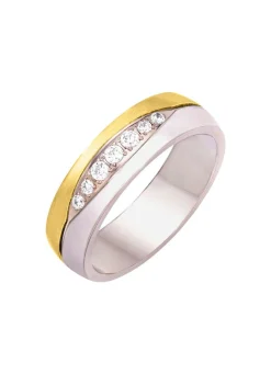 Sale BADER Damenring in Bicolor mit synth. Zirkonia