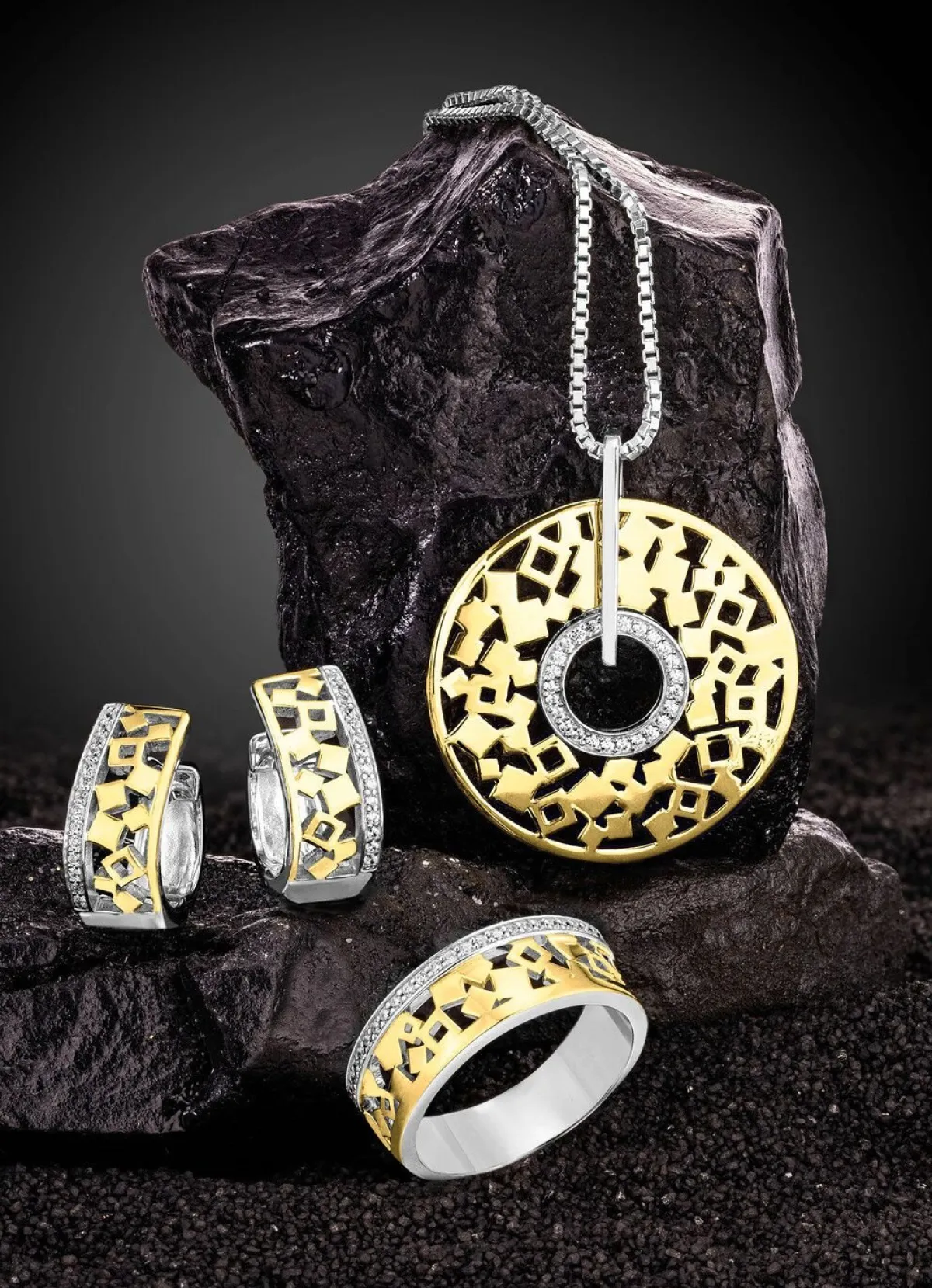 BADER Damenring in Bicolor mit Zirkonia