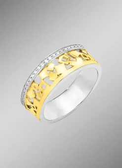 BADER Damenring in Bicolor mit Zirkonia