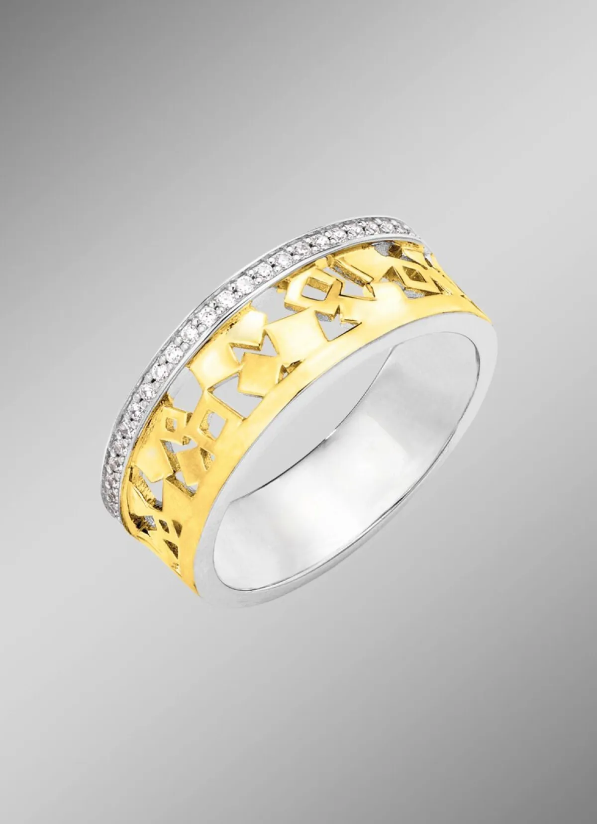 BADER Damenring in Bicolor mit Zirkonia
