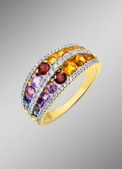 Clearance BADER Damenring mit Brillanten und Edelsteine