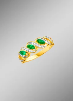 Sale BADER Damenring mit Diamanten und Smaragde