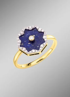 Discount BADER Damenring mit echt Lapislazuli, Brillanten und Diamanten