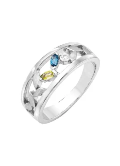Sale BADER Damenring mit echt Peridot, Blautopas, beh., und synth. Zirkonia
