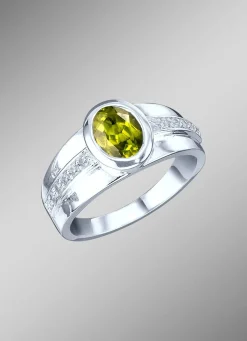 Hot BADER Damenring mit echt Peridot und synth. Zirkonia