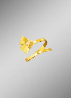 Discount BADER Damenring mit Ginkgo-Blatt-Motiv