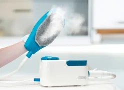 Hot LIVINGTON Dampfreiniger SteamTouch WEISS-BLAU