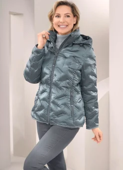 BADER Daunenjacke mit abnehmbarer Kapuze STAHLBLAU