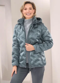 BADER Daunenjacke mit abnehmbarer Kapuze STAHLBLAU