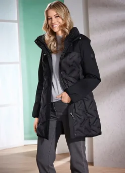 Best BADER Daunen-Longjacke mit geklebten Kammern SCHWARZ