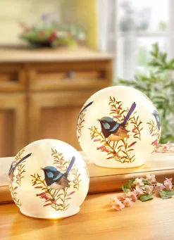 Discount BADER Dekorative Kugeln mit LED-Beleuchtung, 2er-Set WEISS