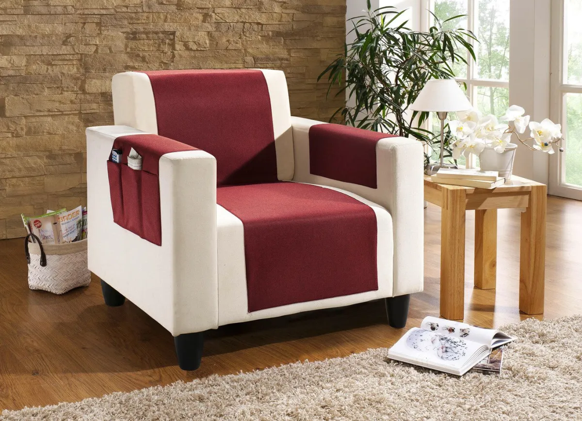Best BADER Dekorative Sessel- und Sofaüberwürfe BORDEAUX