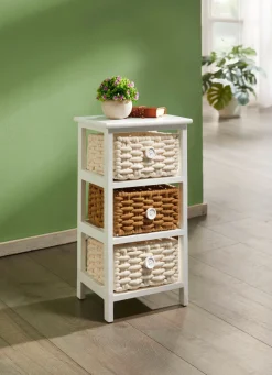 Discount BADER Dekoratives Regal mit Gestell aus Massivholz WEISS
