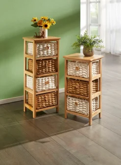 New BADER Dekoratives Regal mit Gestell aus Massivholz NATUR