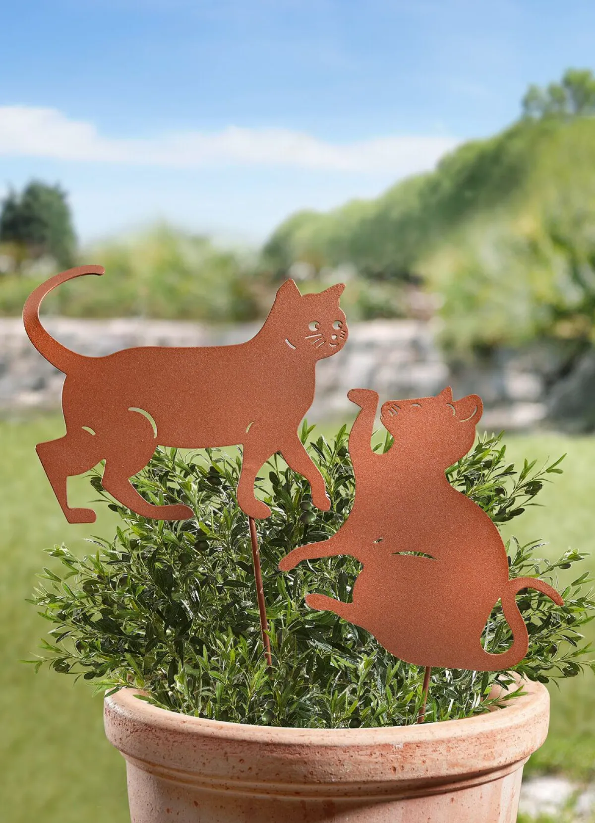 Online BADER Dekostecker mit Katzen-Motiv, 2er-Set ROST