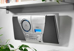 Outlet BADER Design-Musikanlage mit beleuchtetem Multifunktionsdisplay SILBER