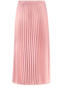 Clearance KLAUS MODELLE MADE IN GERMANY Dezent schimmernder Plisseerock ROSÉ
