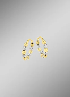 Clearance BADER Diamantierte Creolen in Bicolor