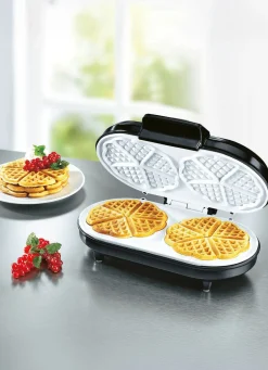 Online BADER Doppel-Waffeleisen für 2 Waffeln auf einmal SILBER-SCHWARZ