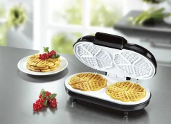 Online BADER Doppel-Waffeleisen für 2 Waffeln auf einmal SILBER-SCHWARZ