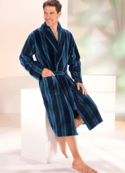 Online BADER Doubleface-Bademantel mit Schalkragen MARINE-BLAU